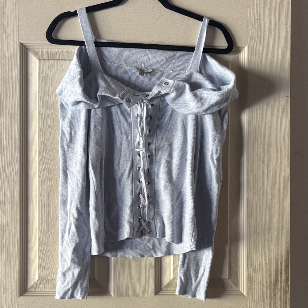 Guess Light blue  Lace-Up Blouse